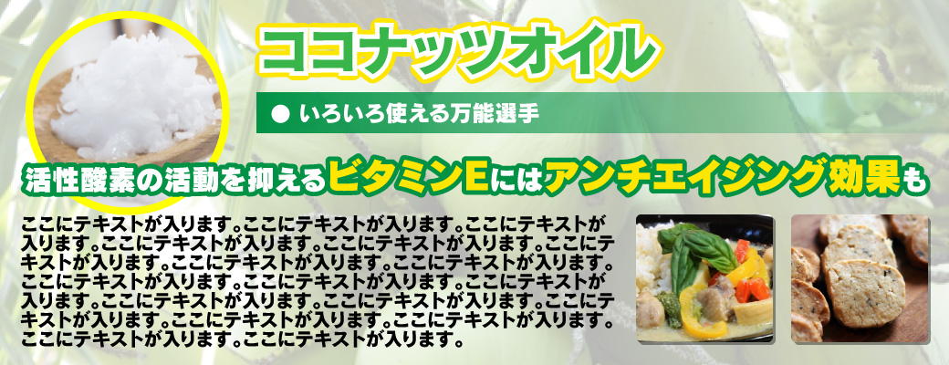 ココナッツオイルの案内